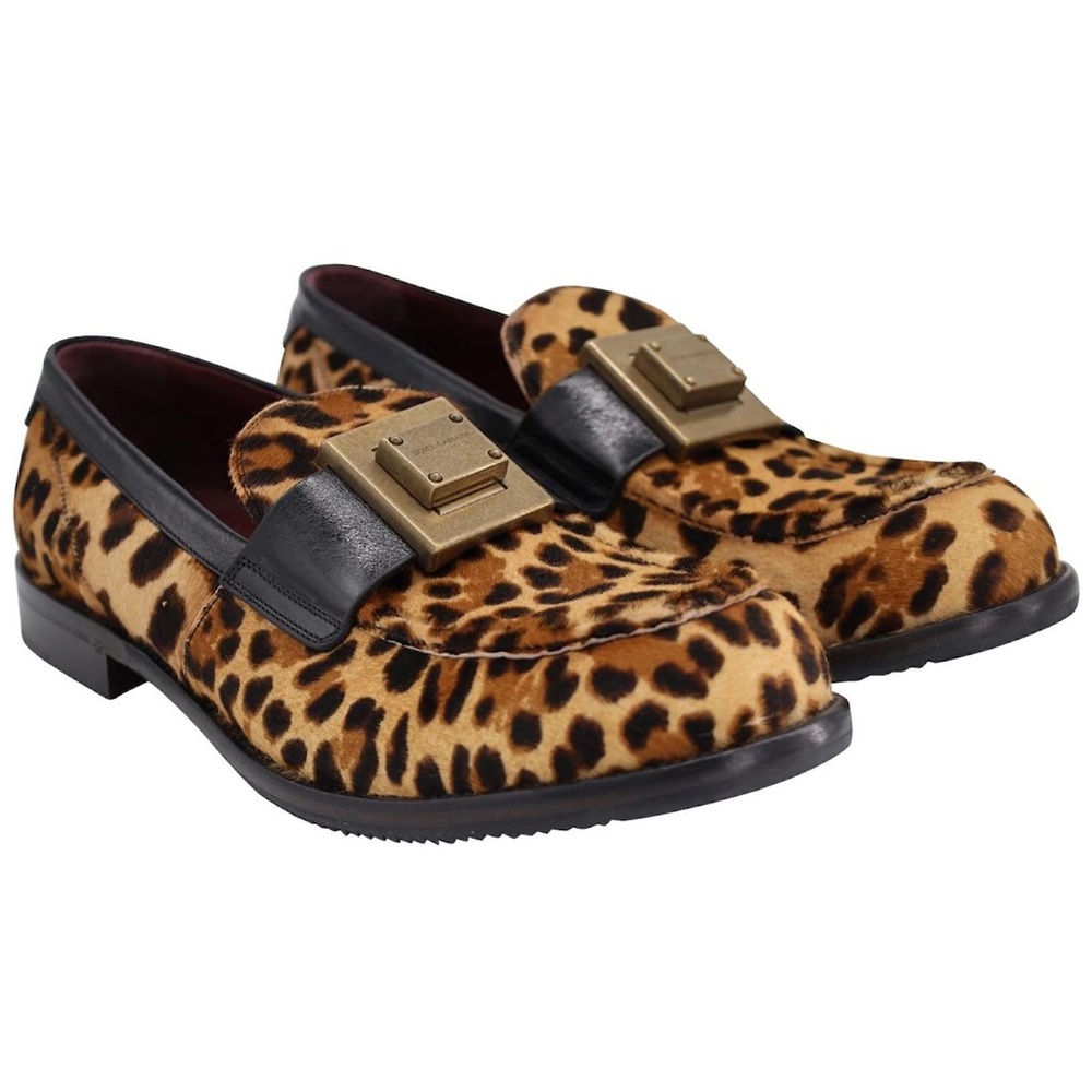 Dolce & Gabbana Leopard Print Calf Hair Loafers-see images for authenticity
